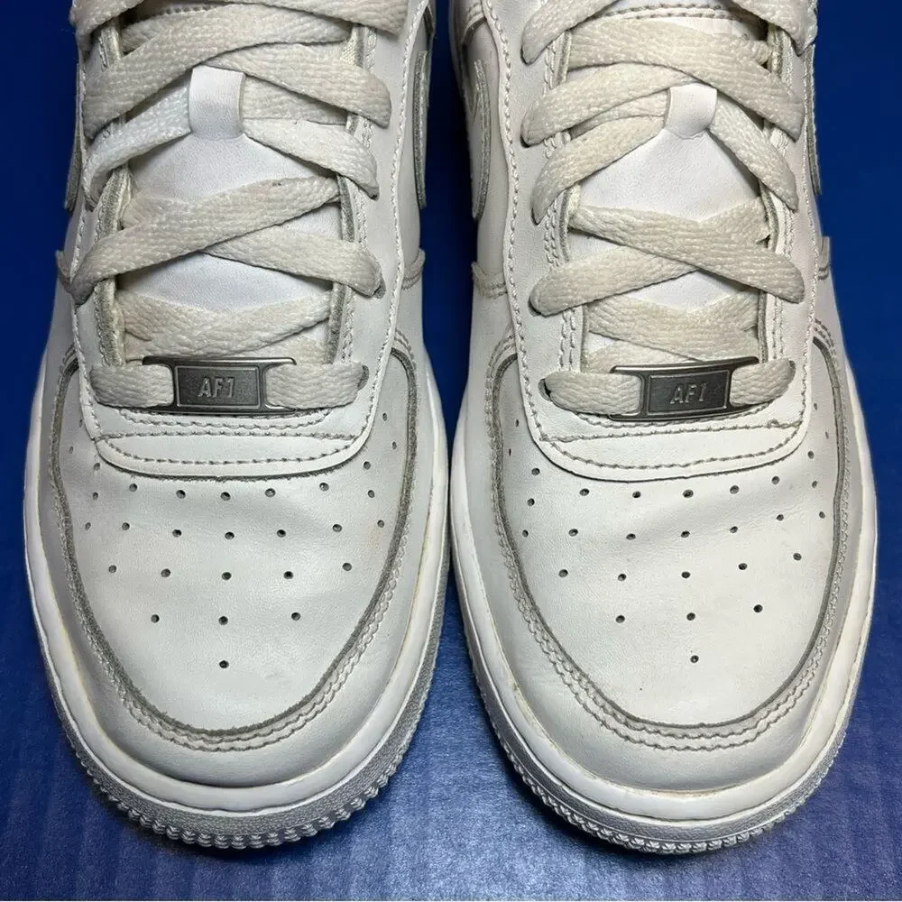 Nike Air Force 1‎ GS Triple White Low Sneakers Youth 6.5 Womens 8 314192-117